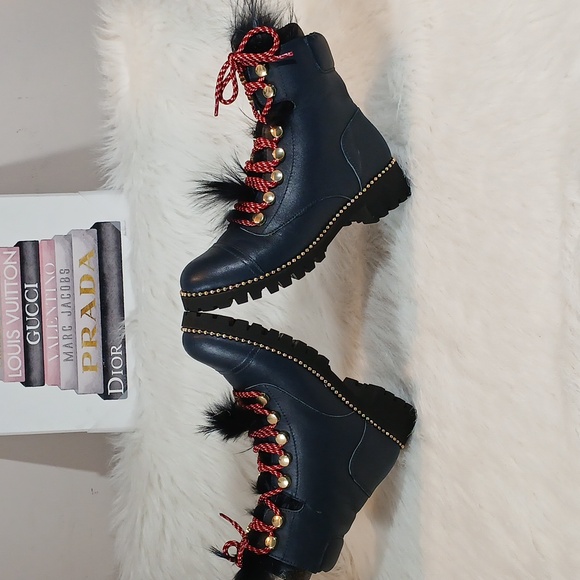 Cecelia New York Trekker Navy Boots Sz 7 - Picture 1 of 15